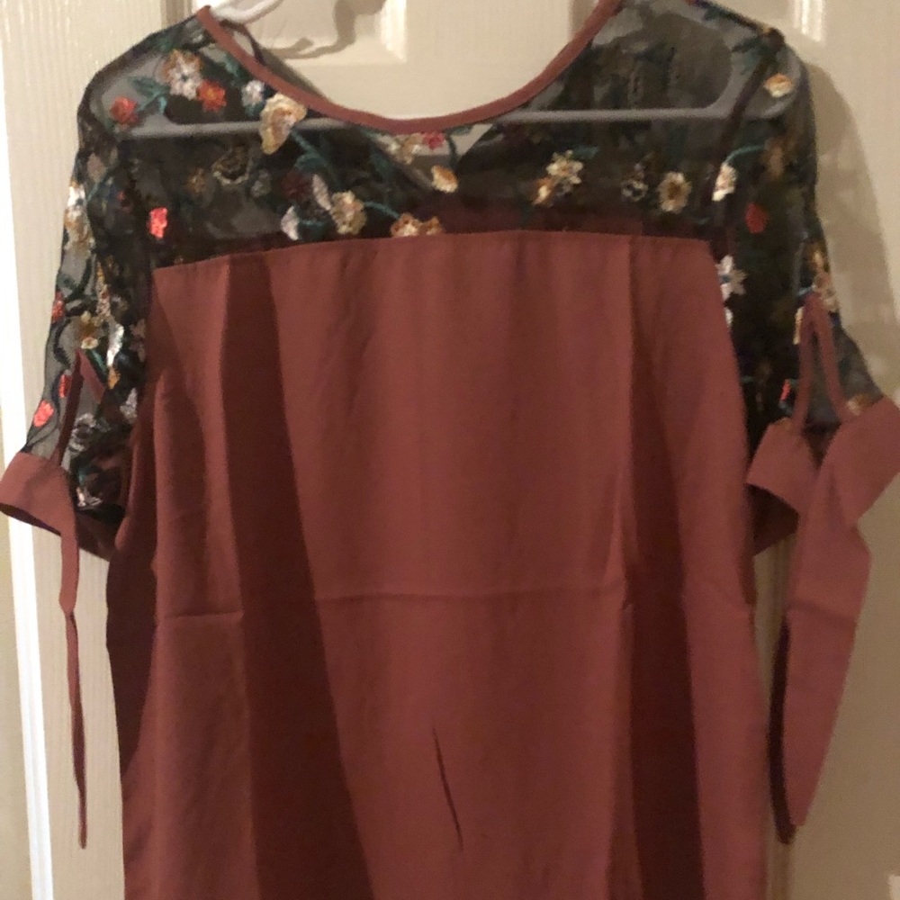 Blouse with mesh detail